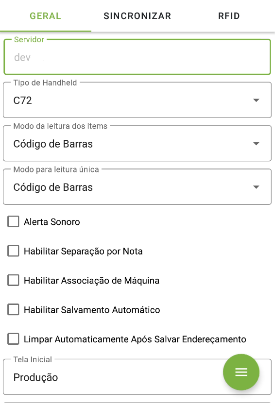 Configurações 1