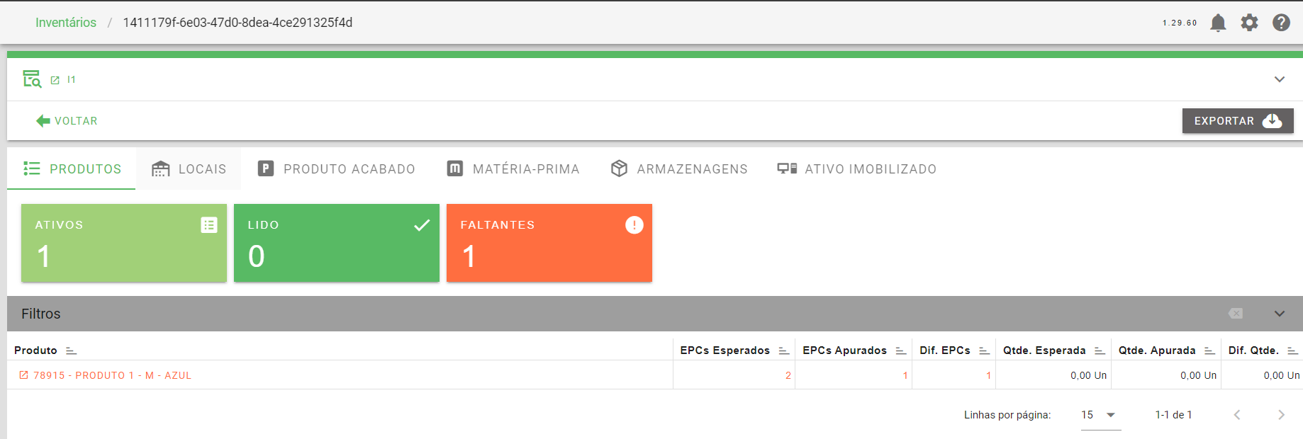 Inventório - Produtos