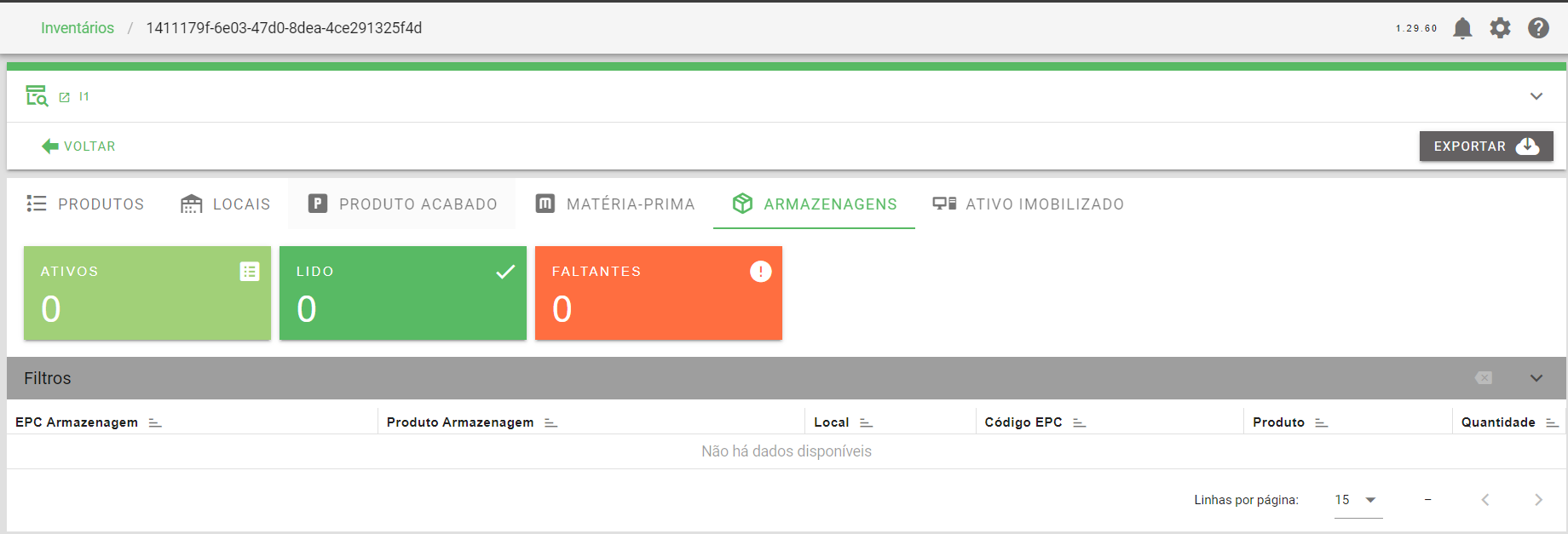 Inventório - Armazens