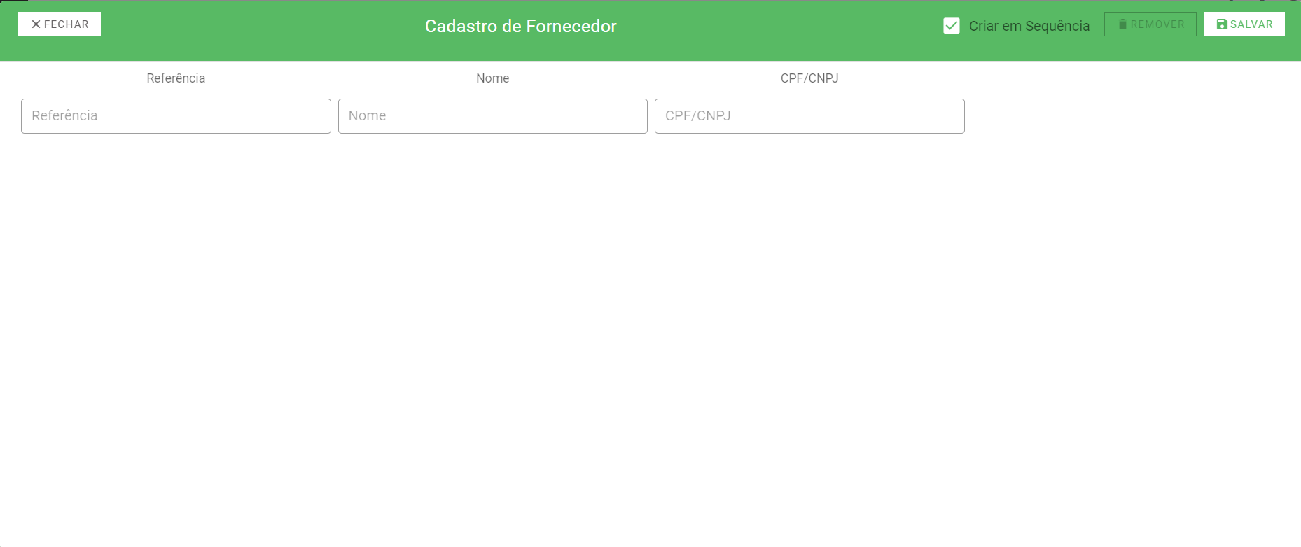 Fornecedores - Cadastro